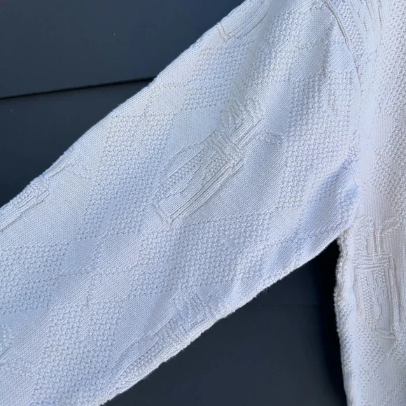 Vintage Textured Cotton Sweater - Oversized - Golf Scene - Embroidered - L - Picture 5 of 7